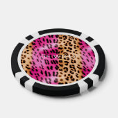 Chic Girly Pink Cream Leopard Print Poker Chips (Enkel)