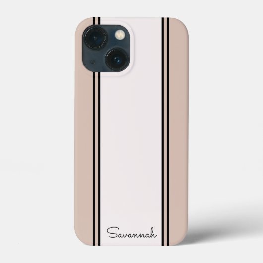 Chic Girly Pink Custom Name Modern Black Stylish Case-Mate iPhone Case (Achterkant)