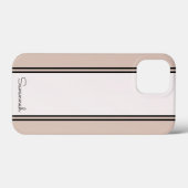 Chic Girly Pink Custom Name Modern Black Stylish Case-Mate iPhone Case (Achterkant (horizontaal))