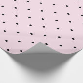 Chic Girly Pink en Black Polka Dots Cadeaupapier (Hoek)