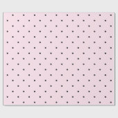 Chic Girly Pink en Black Polka Dots Cadeaupapier (Vlak)
