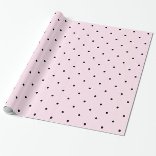 Chic Girly Pink en Black Polka Dots Cadeaupapier