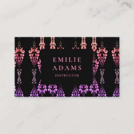 Chic Girly Pink en Paars Ornamental Visitekaartje