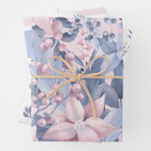 Chic Girly Pink & Grey Kerstfeestdag Inpakpapier Vel (In situ)