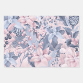 Chic Girly Pink & Grey Kerstfeestdag Inpakpapier Vel (Voorkant)