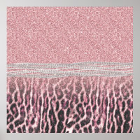 Chic Girly Pink Leopard animal print Glitter Afbee