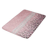 Chic Girly Pink Leopard animal print Glitter Afbee Badmat (Gekanteld)