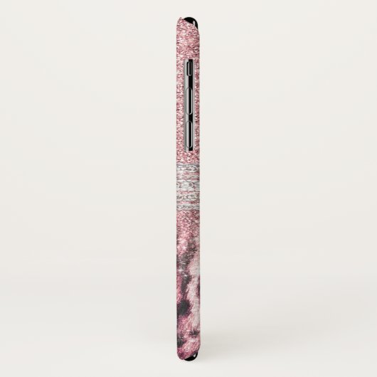 Chic Girly Pink Leopard animal print Glitter Afbee Case-Mate iPhone Case (Achterkant/links)