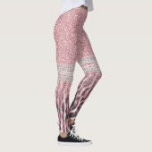 Chic Girly Pink Leopard animal print Glitter Afbee Leggings (Rechts)