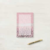 Chic Girly Pink Leopard animal print Glitter Afbee Post-it® Notes (Op bureau)