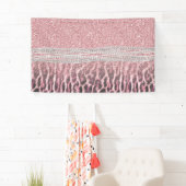 Chic Girly Pink Leopard animal print Glitter Afbee Spandoek (Insitu)