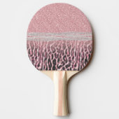 Chic Girly Pink Leopard animal print Glitter Afbee Tafeltennisbatje (Achterkant)
