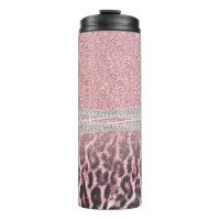 Chic Girly Pink Leopard animal print Glitter Afbee