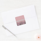 Chic Girly Pink Leopard animal print Glitter Afbee Vierkante Sticker (Envelop)