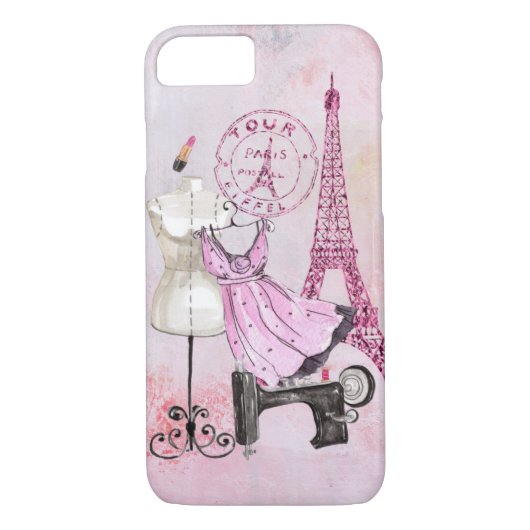Chic Girly Pink Paris Mode iPhone Case-Mate iPhone Case (Achterkant)