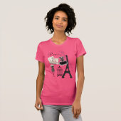 Chic Girly Pink Paris Mode Romance T-shirt (Voorkant volledig)