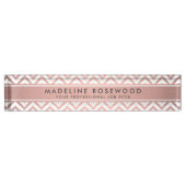 Chic Girly Pink Rose Gold Chevron Monogrammed Naambordje (Voorkant)