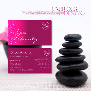 Chic Girly Pink Sparking Glitter Stars met Logo Visitekaartje