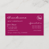 Chic Girly Pink Sparking Glitter Stars met Logo Visitekaartje (Achterkant)