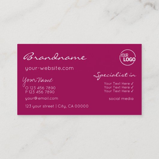 Chic Girly Pink Sparking Glitter Stars met Logo Visitekaartje (Achterkant)