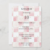 Chic Girly Pink Squares Verjaardag Kaart (Voorkant)