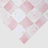 Chic Girly Pink Squares Verjaardag Tissuepapier (Detail)