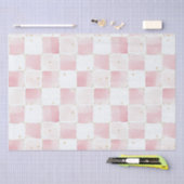 Chic Girly Pink Squares Verjaardag Tissuepapier (Craft)