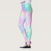 Chic Girly Rainbow Shimmer Leopard Print Leggings (Links)