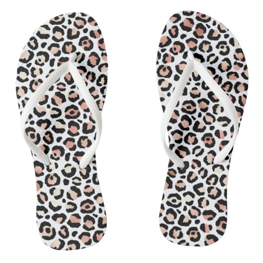 Chic Girly Roos Gold Leopard Print Teenslippers (Voetbed)