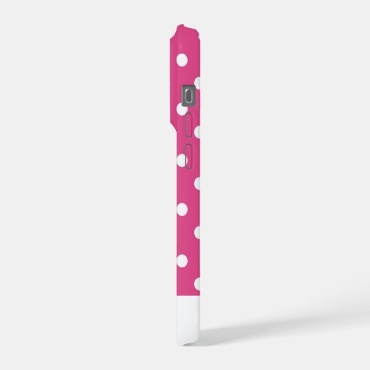 Chic Girly Roze en Witte Polka Dots iPhone Hoesje (Linkerkant)