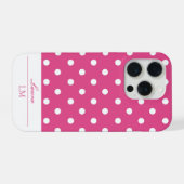 Chic Girly Roze en Witte Polka Dots iPhone Hoesje (Achterkant horizontaal)