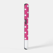 Chic Girly Roze en Witte Polka Dots Tough iPhone Hoesje (Rechterkant)