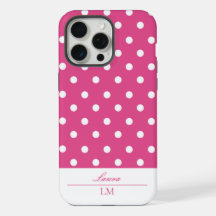 Chic Girly Roze en Witte Polka Dots Tough