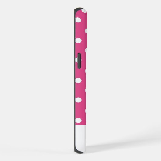 Chic Girly Roze en Witte Polka Dots Tough iPhone Hoesje (Rechterkant)