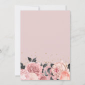 Chic Girly Roze & Gouden Verjaardag Bedankkaart (Achterkant)