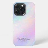 Chic Girly Roze Monogram iPhone 13 Pro Hoesje (Achterkant)