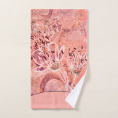 Chic Girly Salmon roze bloemen Bad Handdoek (Handdoek)
