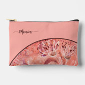 Chic Girly Salmon roze bloemen Etui (Voorkant)