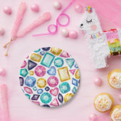 Chic Girly Shiny Diamond Gemstone Papieren Bordje (Feest)