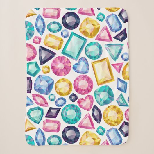 Chic Girly Shiny Diamond Gemstone Sherpa Deken (Voorkant)