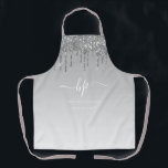 Chic Girly Silver Glitter Driving Professional Schort<br><div class="desc">Chic Girly Silver Glitter Driving Professional Apron</div>