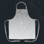 Chic Girly Silver Glitter Driving Professional Schort<br><div class="desc">Chic Girly Silver Glitter Driving Professional Apron</div>