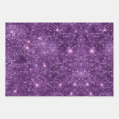 Chic girly Silver glitter paars monogram Inpakpapier Vel (Voorkant 3)