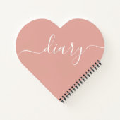 Chic Girly Trendy Modern Blush Pink Heart Diary Notitieboek (Achterkant)