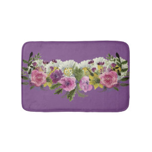 Chic Girly Waterverf Flowers Badmat