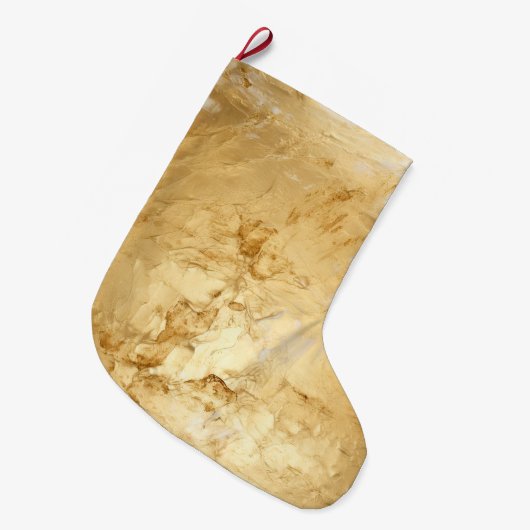 Chic Glam Geschilderd Goud Grote Kerstsok (Voorkant (Hangend))