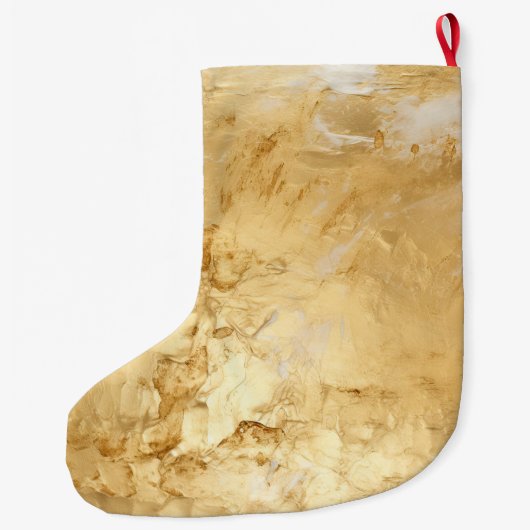 Chic Glam Geschilderd Goud Grote Kerstsok (Achterkant)