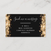 Chic Glam Gold Black Sparkle Lights Visitekaartje (Achterkant)