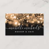 Chic Glam Gold Black Sparkle Lights Visitekaartje (Voorkant)
