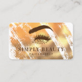 Chic Glam Gold Brushstroke Eyelid Beauty Visitekaartje (Voorkant)